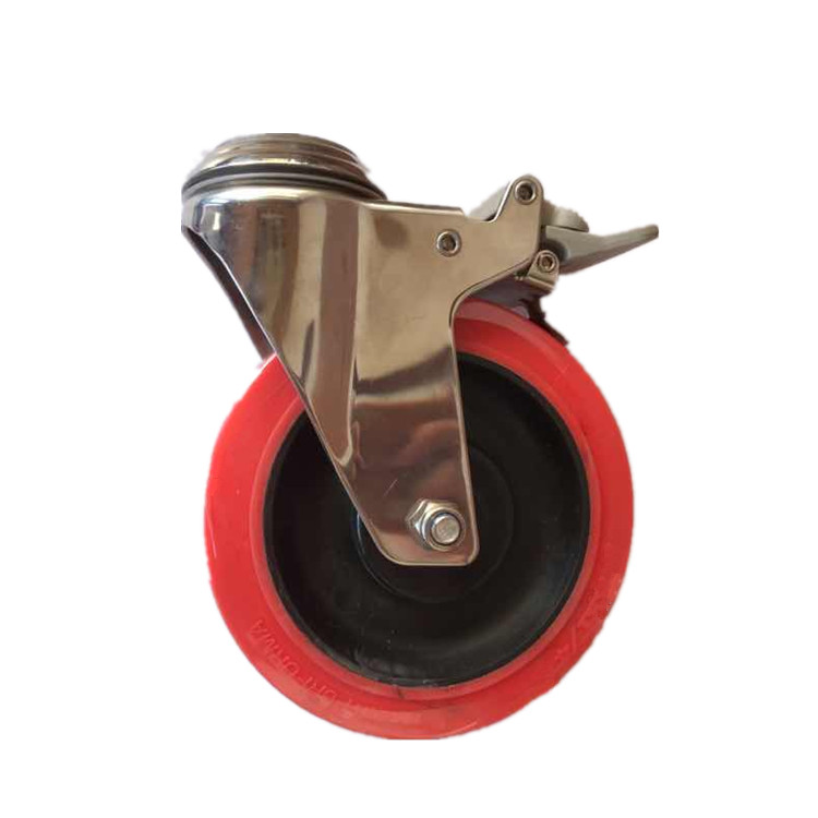 Stainless steel casters - screw brakes